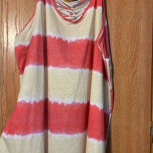 Casual Striped Tank Top - Red and White